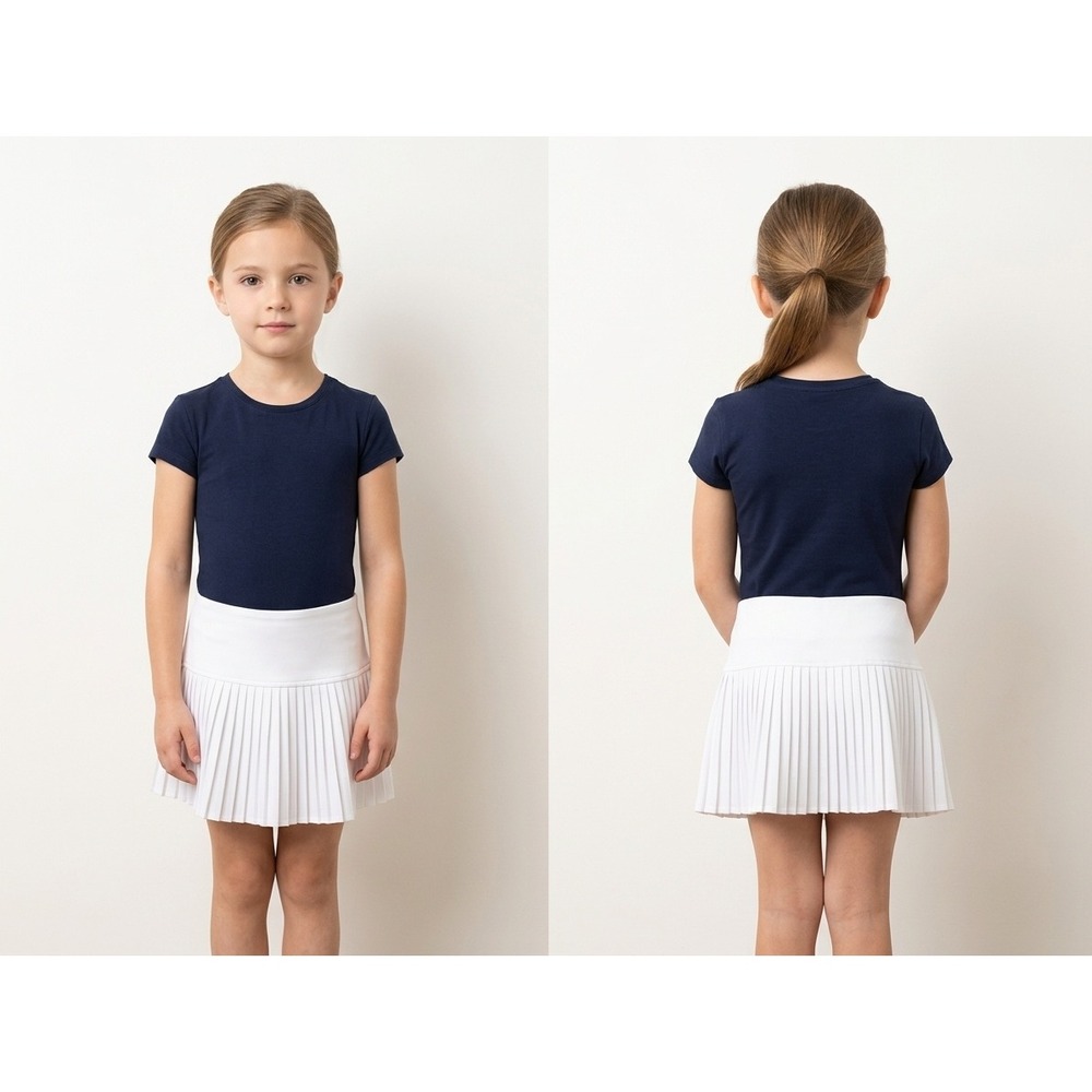 Lucky in Love Tennis Skort Girls XS 6 White Excellent Pleated Athletic Skirt